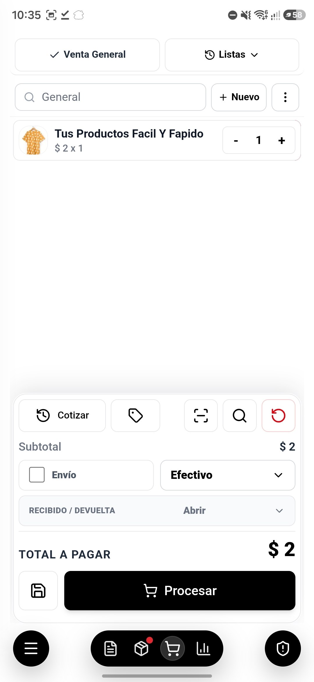 Punto de venta real de Sanvat